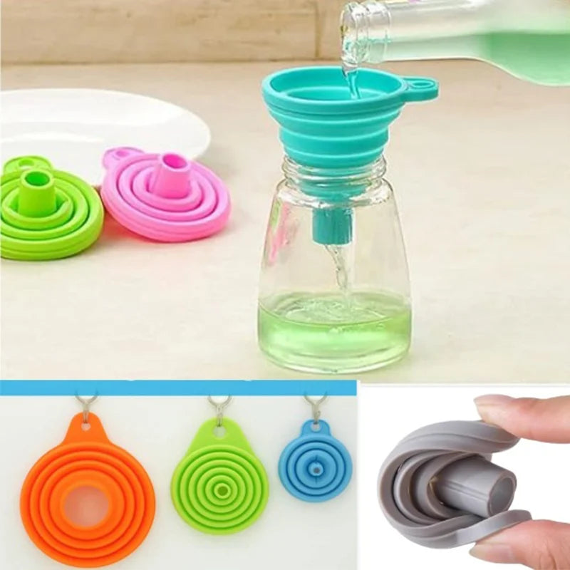 Silicone Collapsible Funnel Set - Foldable Kitchen & Household Gadgets