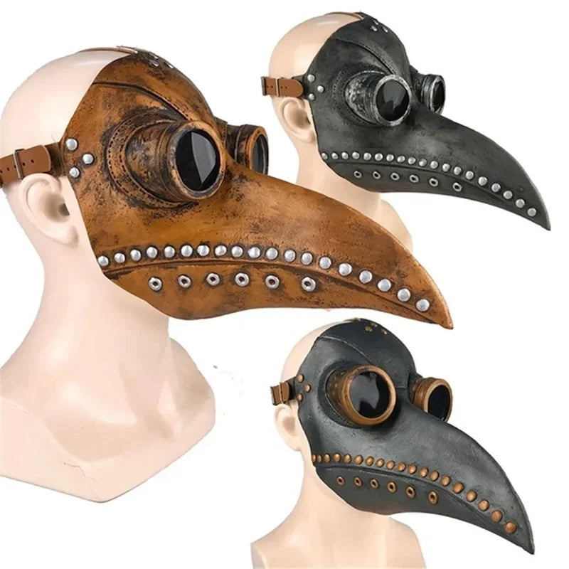 Halloween Plague Doctor Bird Mask Long Beak Cosplay Steampunk Latex Costume Prop