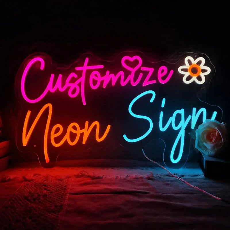 Personalised LED Neon Sign Custom Name Light for Wedding Bar Bedroom Decor