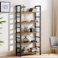 5-Tier Bookshelf Storage Organizer - Vintage Home Office & Living Room Shelving Unit
