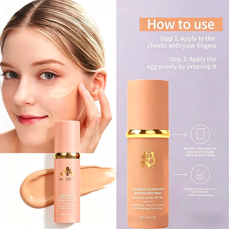 4-in-1 Color Changing Foundation SPF 50 Liquid Matte Makeup Base - Hydrating & Long Lasting