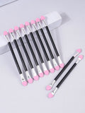 10PCS Multi-Color Double Head Latex Sponge Eyeshadow Brush Set Portable Makeup Tools