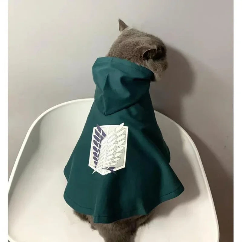 Anime Halloween Attack Titan Pet Cape Dog Cat Costume Cosplay Prop