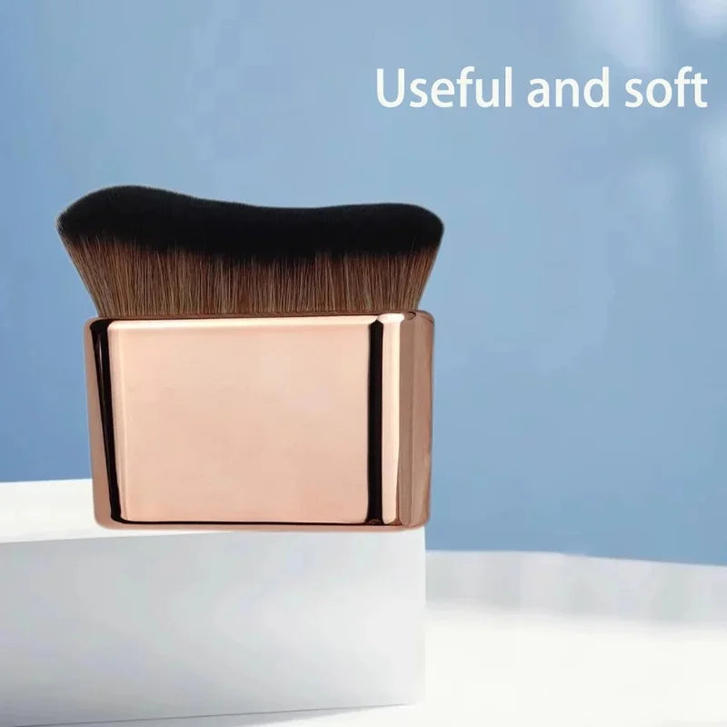 Single Wave-Shaped Flat Top Makeup Brush - Soft Synthetic Bristles & Handle