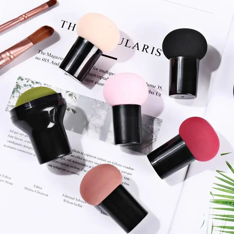 Dual-Use Mushroom Head Makeup Sponge for Foundation and Powder - Latex-Free Cosmetic Puff