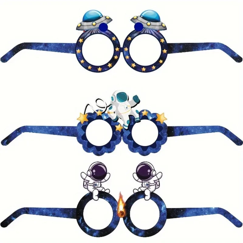 Space Themed Birthday Party Decorations - Photo Booth Props Set, 6 or 12 Pieces