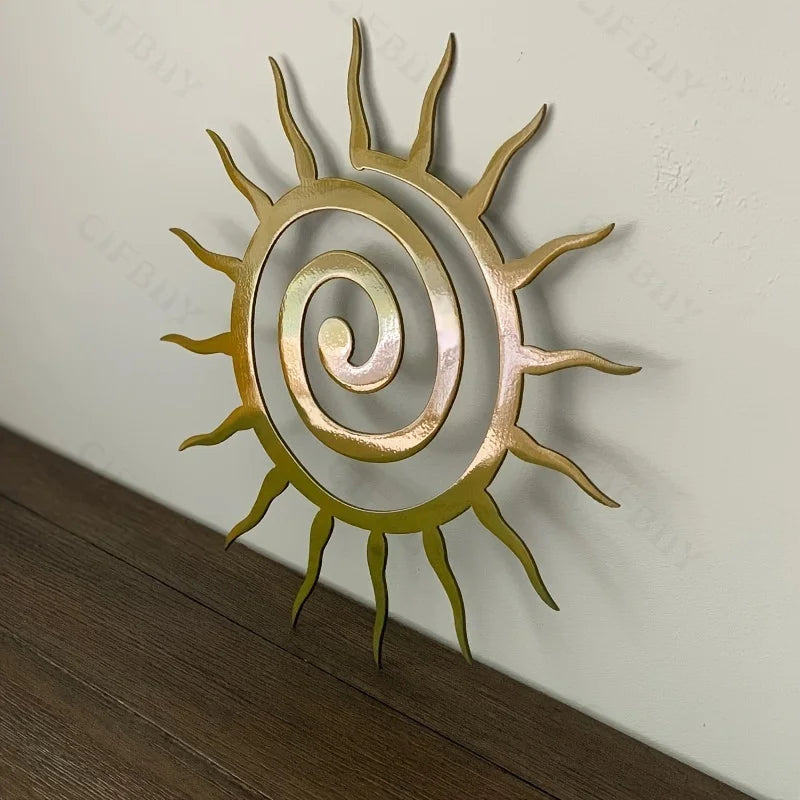 Antique Coiled Star Metal Wall Sculpture - Outdoor Courtyard & Holiday Decor