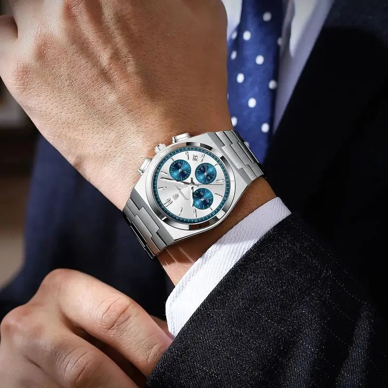 Men's Quartz Watch Waterproof Luminous Chronograph Stainless Steel Business Watch