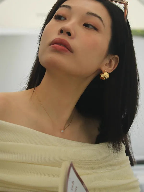 Minimalist Zircon Charm Necklace with Stainless Steel Chain - Anti Tarnish Jewelry