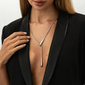 Trendy Punk Metal Waterdrop Pendant Necklace for Women, Simple Chain Jewelry