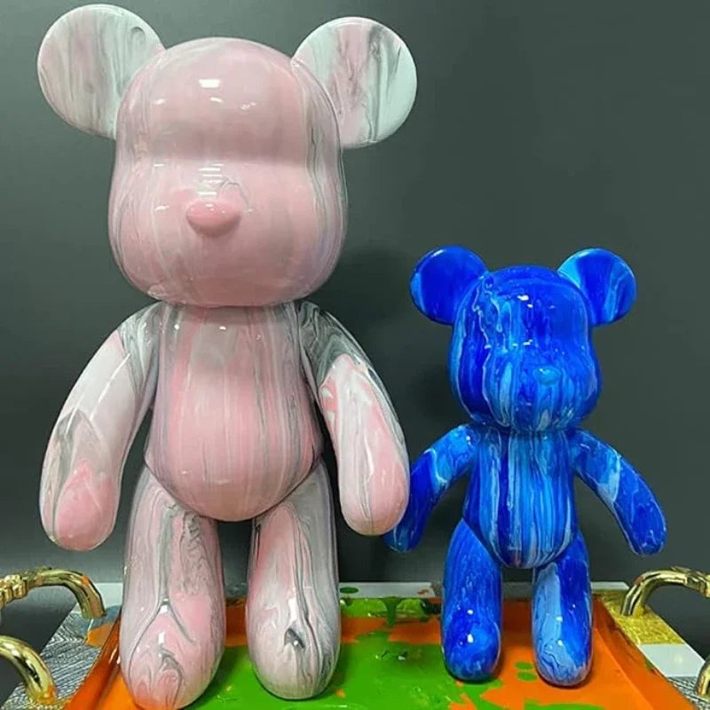 DIY Graffiti Painted Fluid Bear Body Ornament - Creative Handmade Doll Figurine