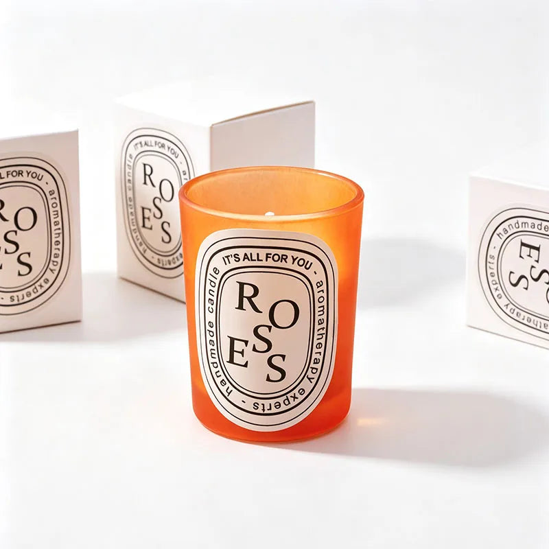 Scented Soy Wax Glass Jar Candle - Long Lasting Aromatherapy Home Decor