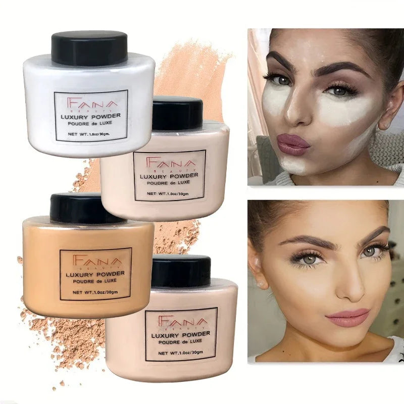 Luxury Face Powder for Women - Oil-Control Loose Foundation with Multiple Colors
