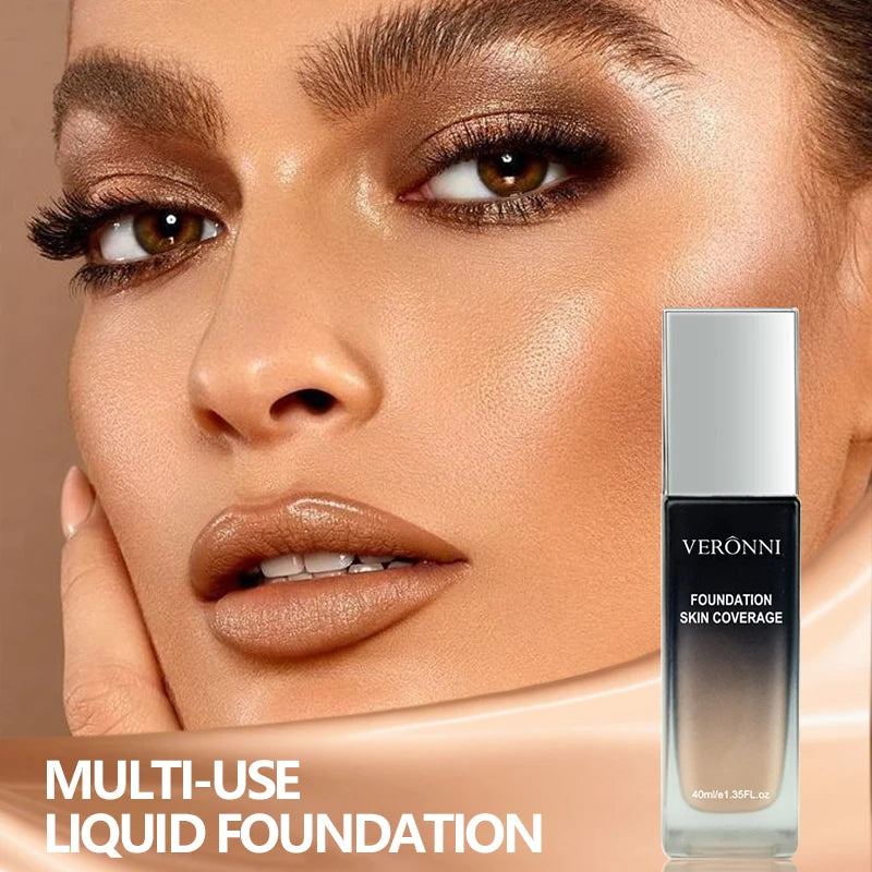 Liquid Foundation Concealer Face Makeup Waterproof Oil-Control Long Lasting 40ml