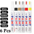Set of 6 Colorful Waterproof Oil-Based Paint Markers for Art Crafts and Surfaces