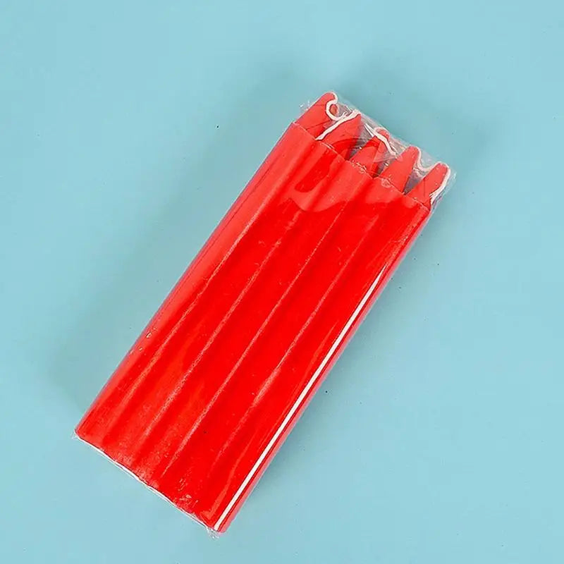 Set of 10 Unscented Paraffin Taper Candles 16cm for Weddings & Emergency Use