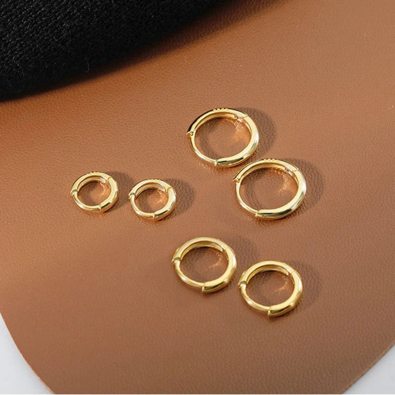 Minimal Glossy Hoop Earrings for Women and Men - Tiny Cartilage Piercings, Trendy Gold & Silver Options