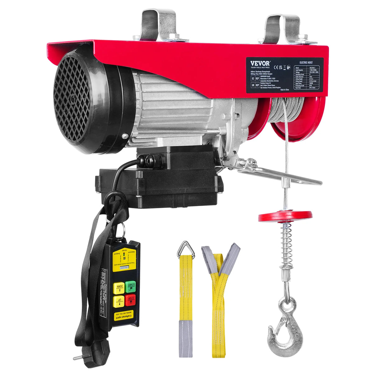 Electric Hoist 400-1000kg Crane Lifter with Remote Control for Garage, Boat, Car