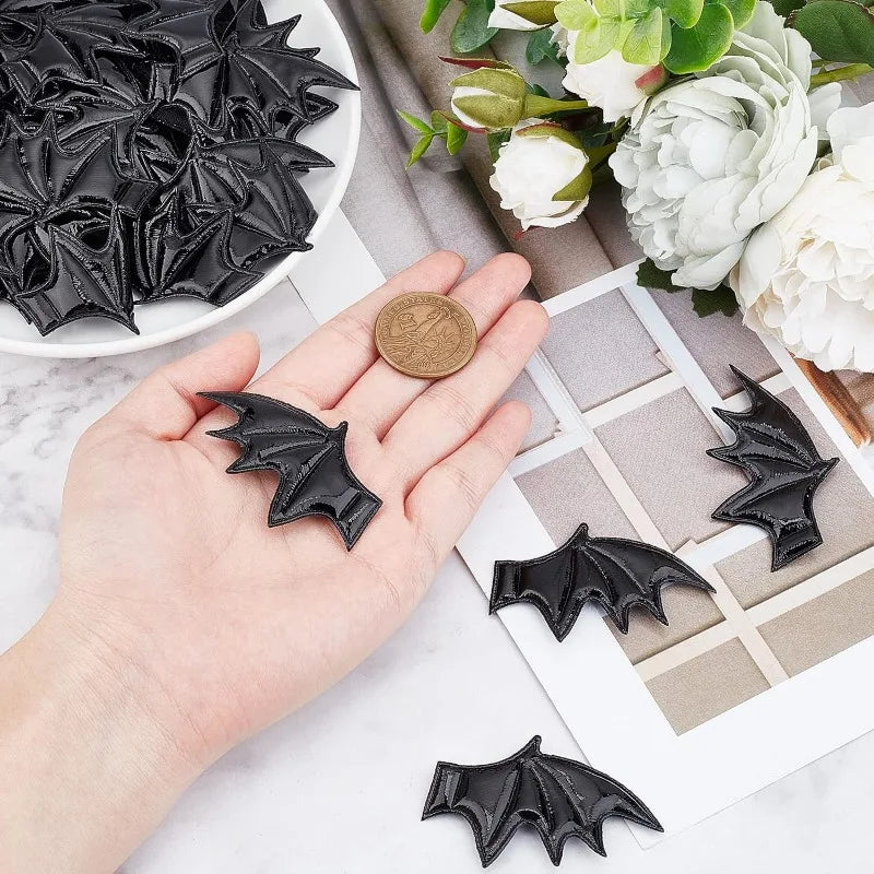 40PCS Leather Halloween Bat Wings DIY Craft Accessories for Costumes & Decorations