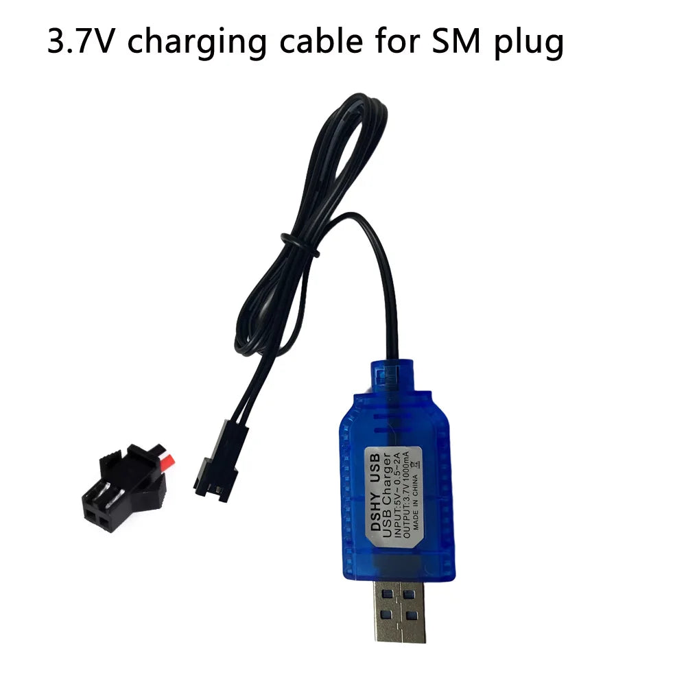 USB Charging Cable with Indicator Light and Protection for 3.7V Battery