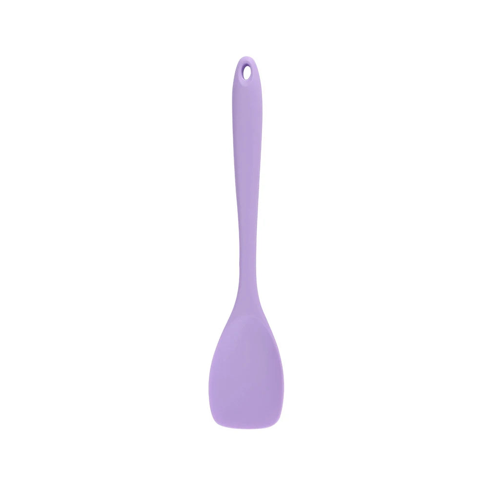 Silicone Flat Head Salad Spoon & Spatula Kitchen Utensil - All Colors