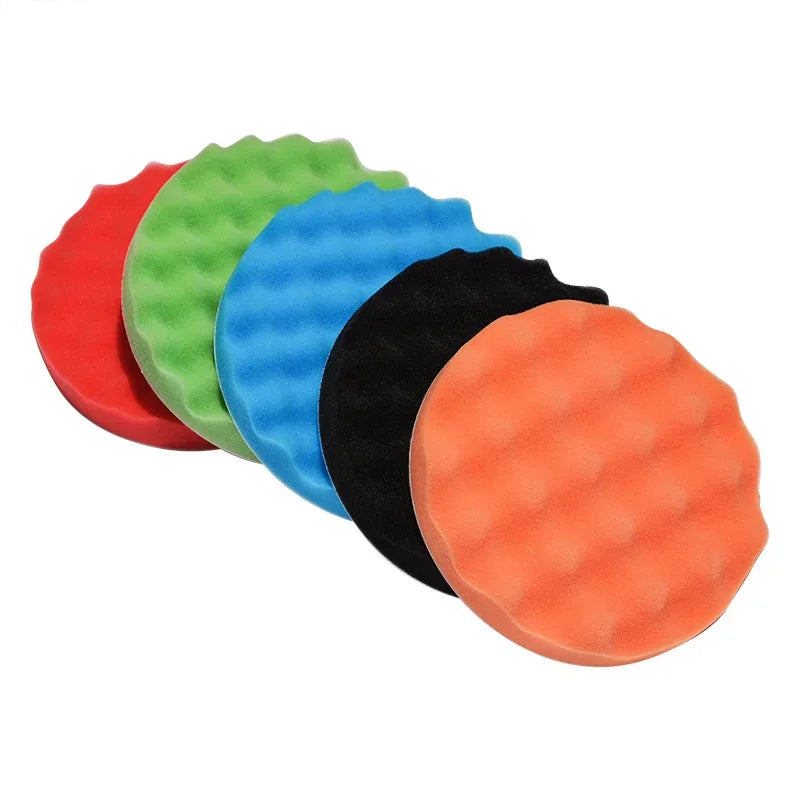 Car Polishing Sponge Pads Kit - Buffing & Waffle Foam Pads for Detailing