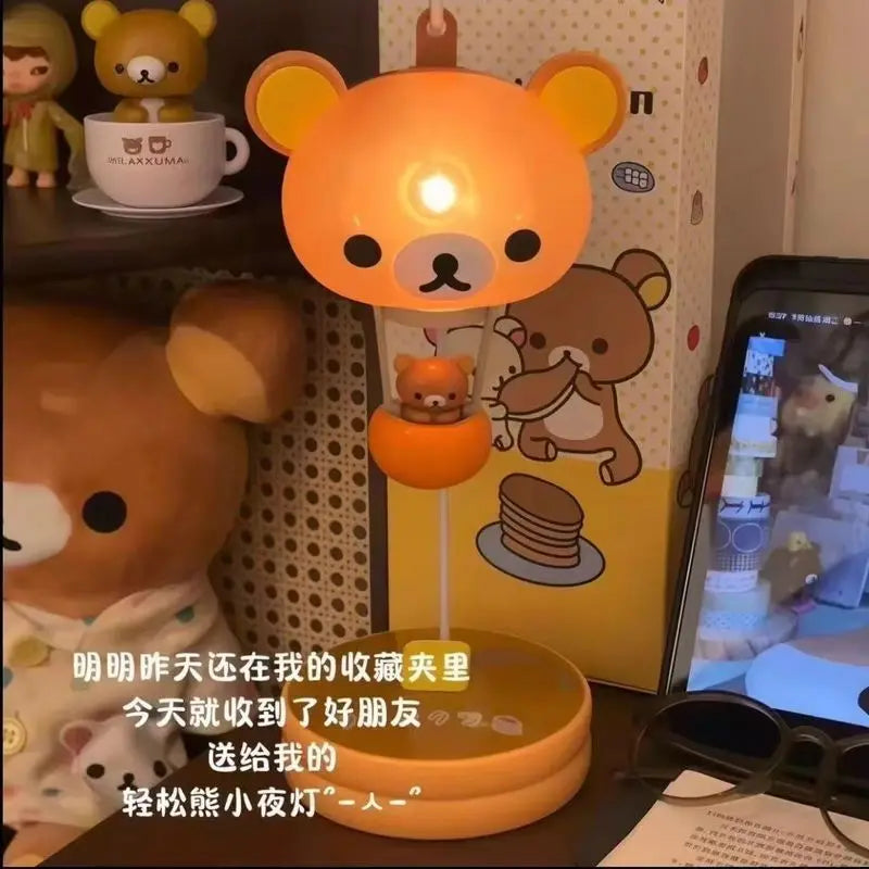 Cute Rilakkuma Bear Table Lamp Night Light Desk Decor for Bedroom & Nightstand