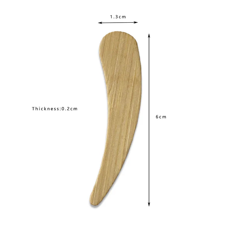 Mini Bamboo Mask Spatulas 50 Pcs Eco-Friendly Cosmetic Application Spoons