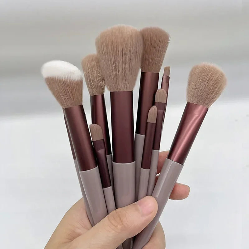 13-Piece Makeup Brush Set with Soft Synthetic Fibers for Face & Eye Makeup