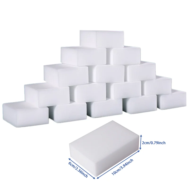 Reusable Melamine Sponge Eraser Set for Kitchen & Bathroom Cleaning - Customizable Colors