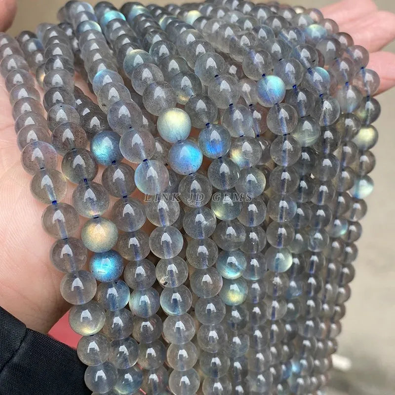 Natural Gray Labradorite Beads for Jewelry Making - 7mm, 6mm, 8mm, 9mm