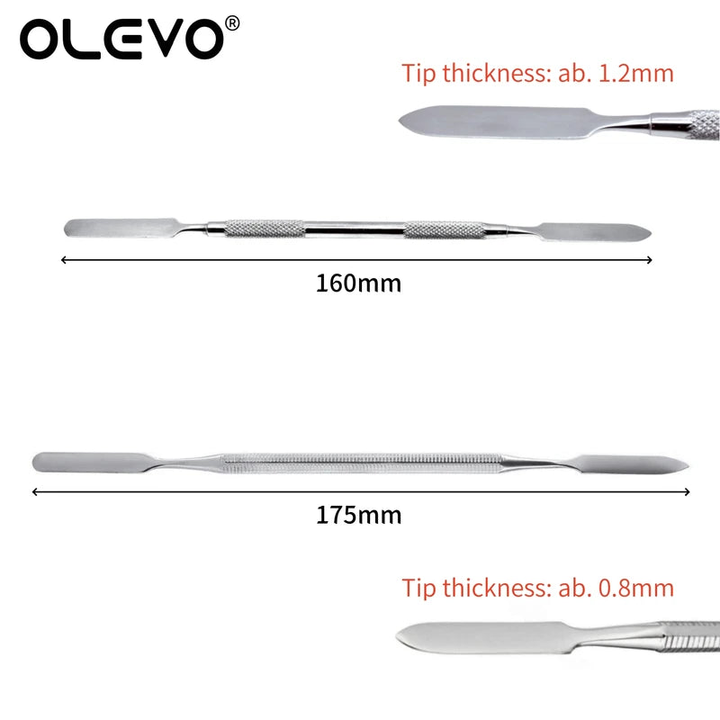Stainless Steel Mixing Spatula Double Ended Nail Art Makeup Foundation Eyeshadow Tool