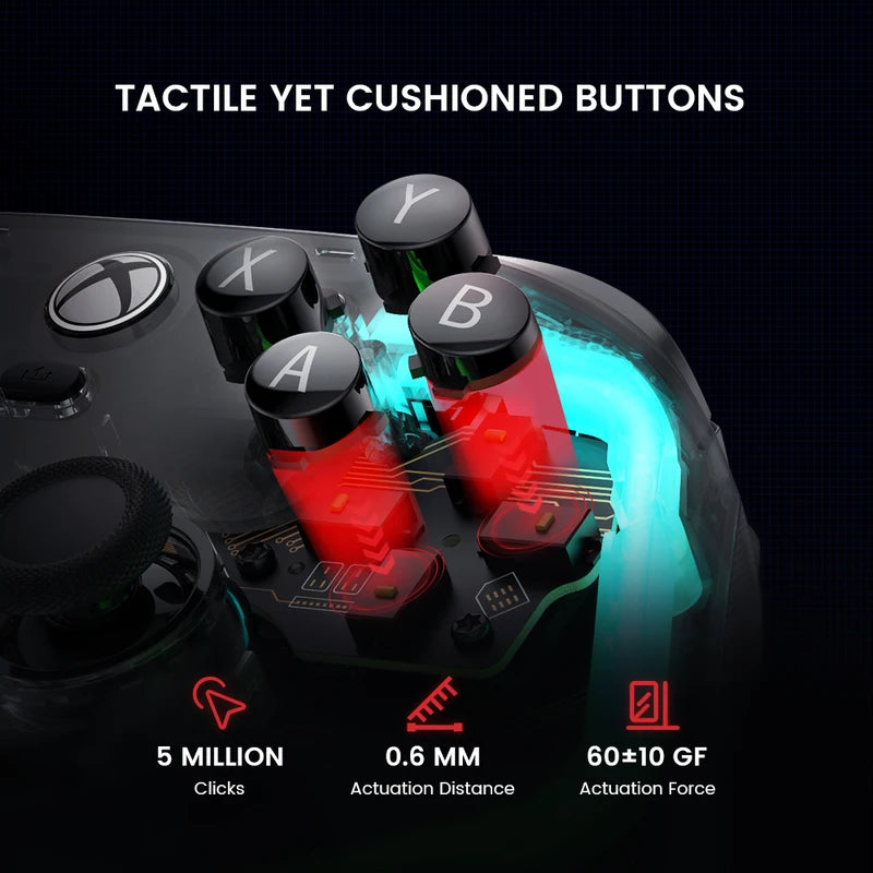 Wired Xbox Gaming Controller with Hall Effect Joystick and Customizable Light Effects