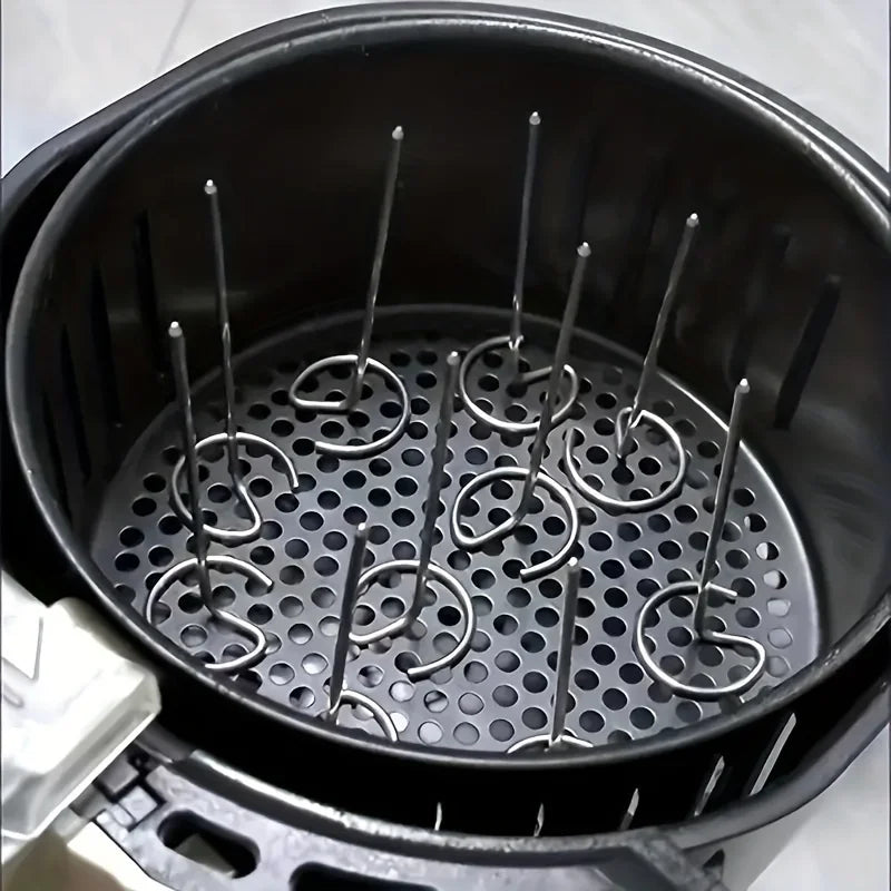 10pcs Air Fryer Skewer Set Food Grade 304 Stainless Steel Universal Accessories