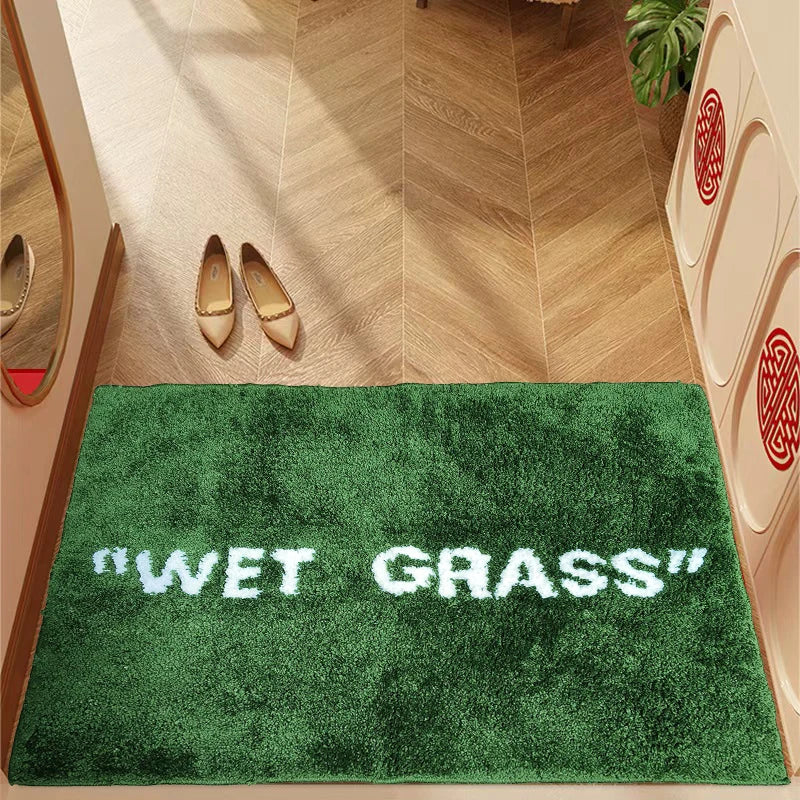 Green Grass Doormat 50x80cm Fluffy Plush Floor Rug for Lounge Bedroom