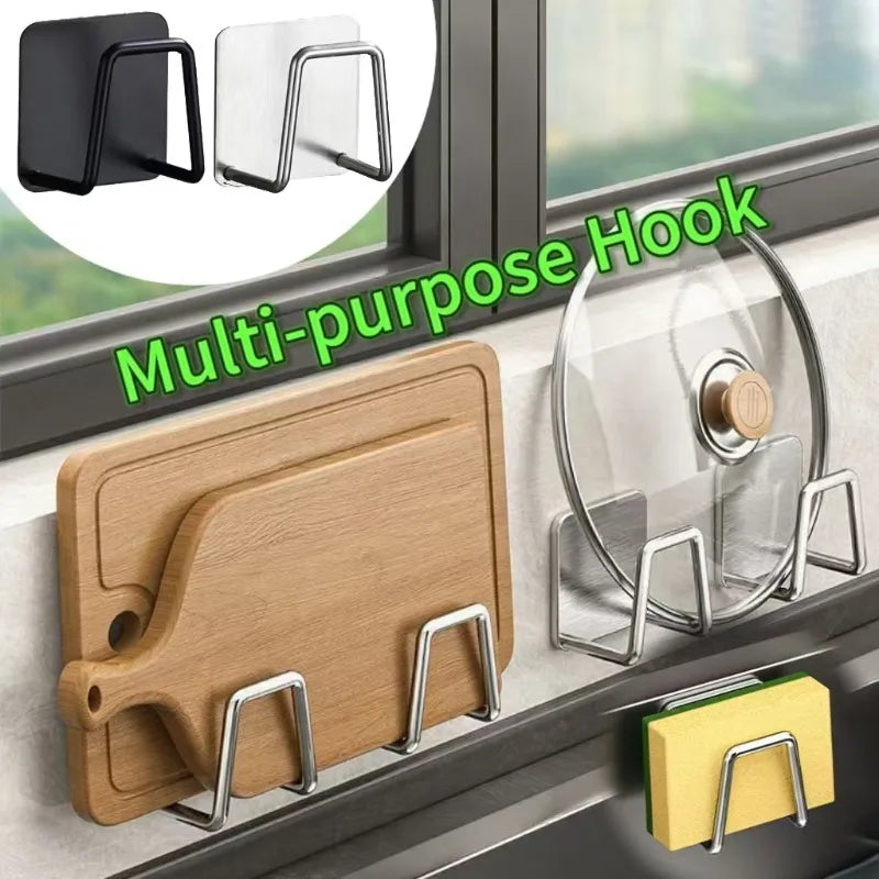 Stainless Steel Sink Sponge Holder Rack Wall Mount Organizer Kitchen Drainage