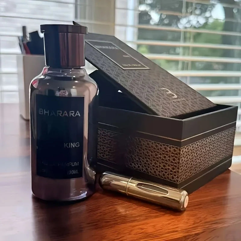 Bharara King Eau de Parfum 3.4oz Men’s Woody Spicy Fragrance with Travel Spray