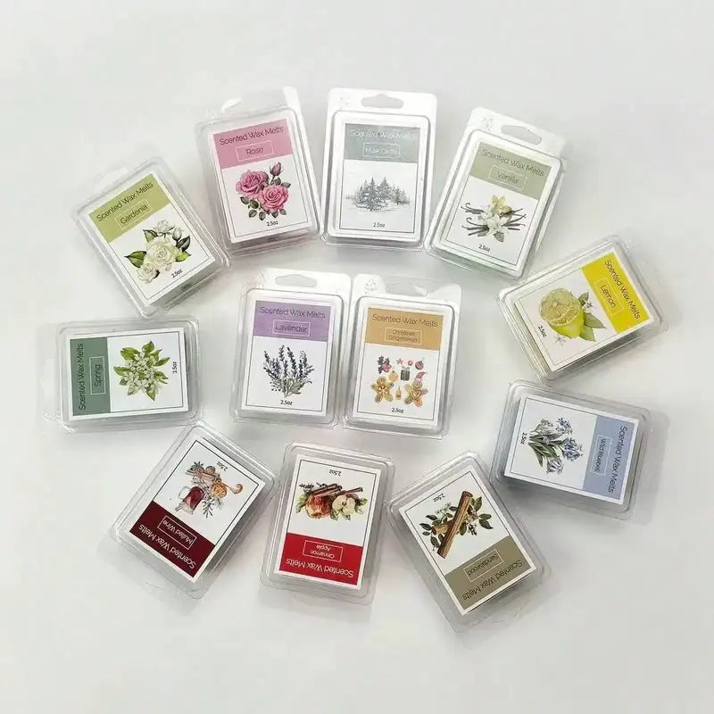 Scented Wax Melts Set - 8 Assorted Soy Wax Tarts for Home Fragrance & Relaxation