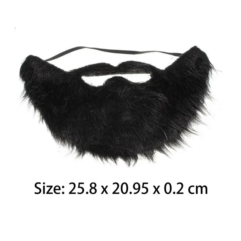 Funny Fake Beard Prop - Artificial Black Long Fluff Costume Accessory