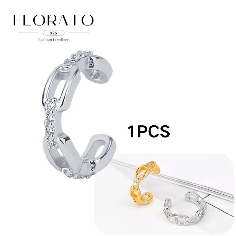 Minimalist CZ Ear Clips No Piercing Gold Silver Jewelry for Women