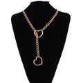 Heart Slip Chain Necklace for Women Punk Rock Goth Jewelry Accessories