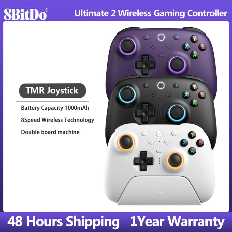 Wireless Game Controller with Charging Dock for PC, Mac, Steam - Bluetooth USB 2.4G