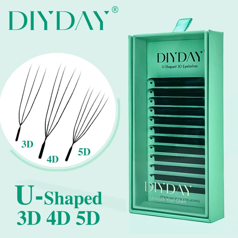 Lightweight Fluffy Mink Faux Eyelash Extensions - Premade U-Shaped Fans