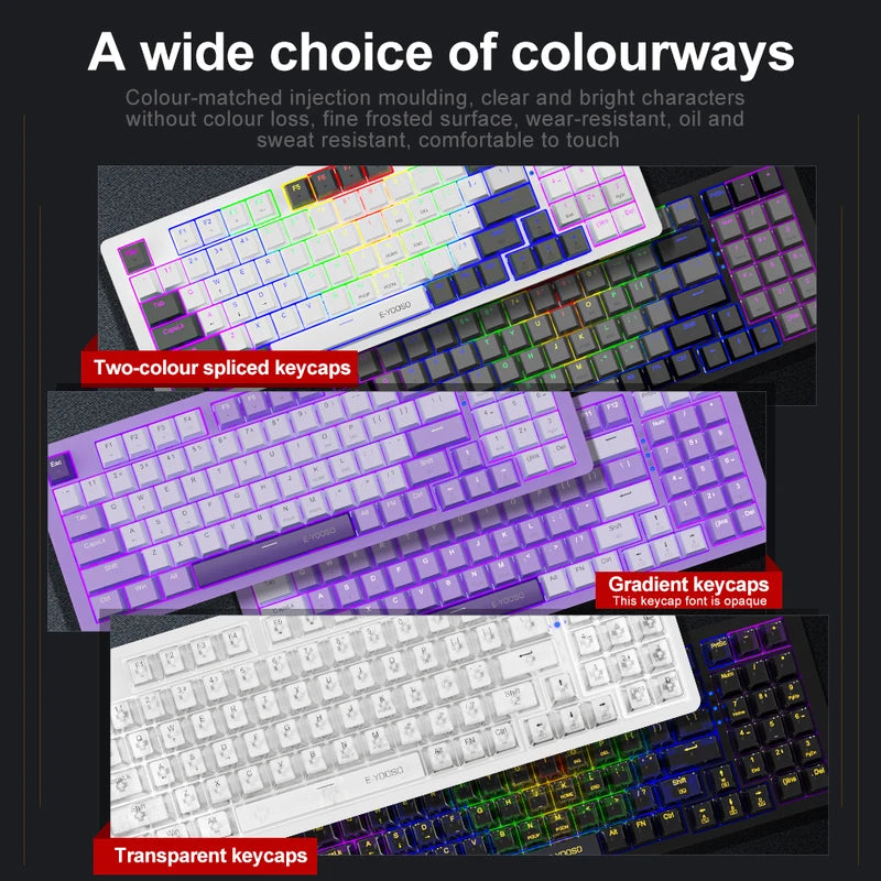 Mechanical Gaming Keyboard 94 Keys Hot-Swap RGB Backlit Wired Keyboard