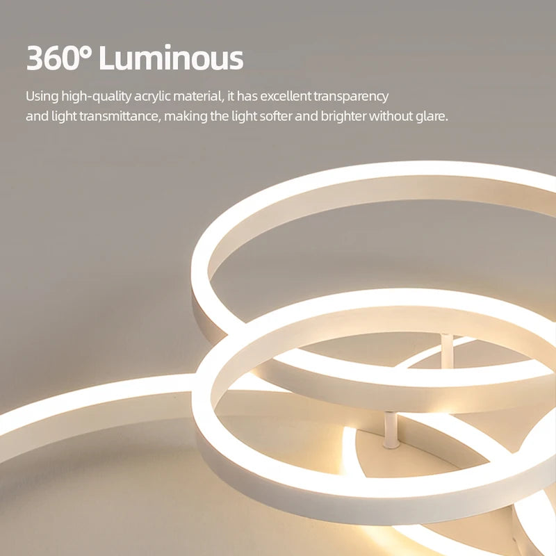 Modern Dimmable Ceiling Chandelier LED Light Fixture for Indoor Home Living