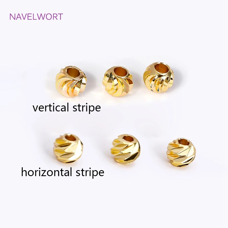Bead Spacers Brass Round Stripe Jewelry Findings for DIY Jewelry Making