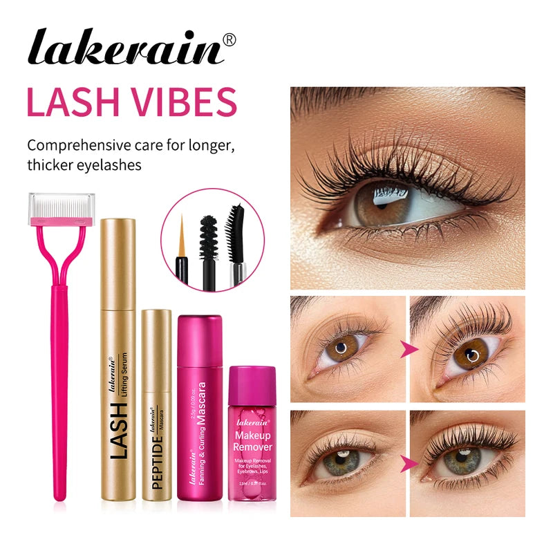 Lash Vibes Eyelash & Eyebrow Care Kit with Serum, Mascara & Remover