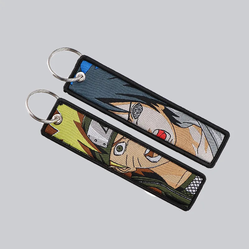 Anime Naruto Embroidery Key Fob Keychain Car Accessory for Cosplay & Gifts