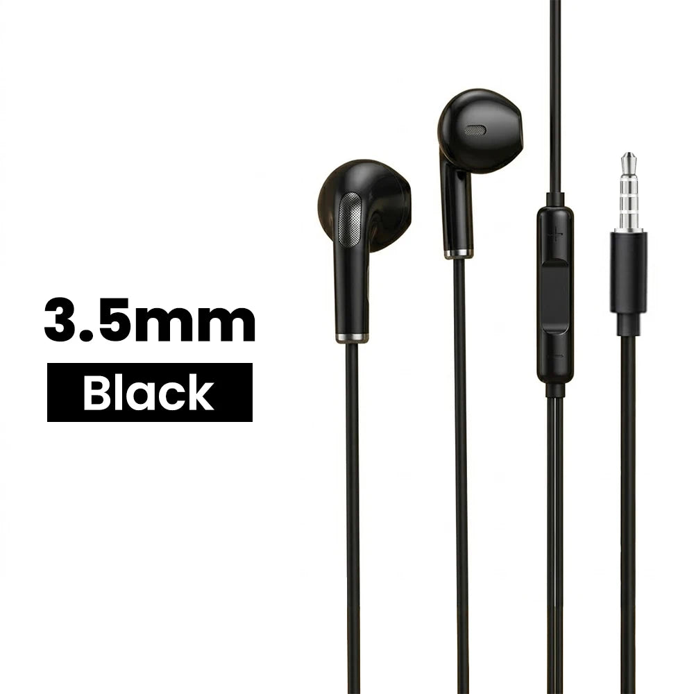 Wired Headphones with Microphone and Line Control for Computers and Mobile Phones