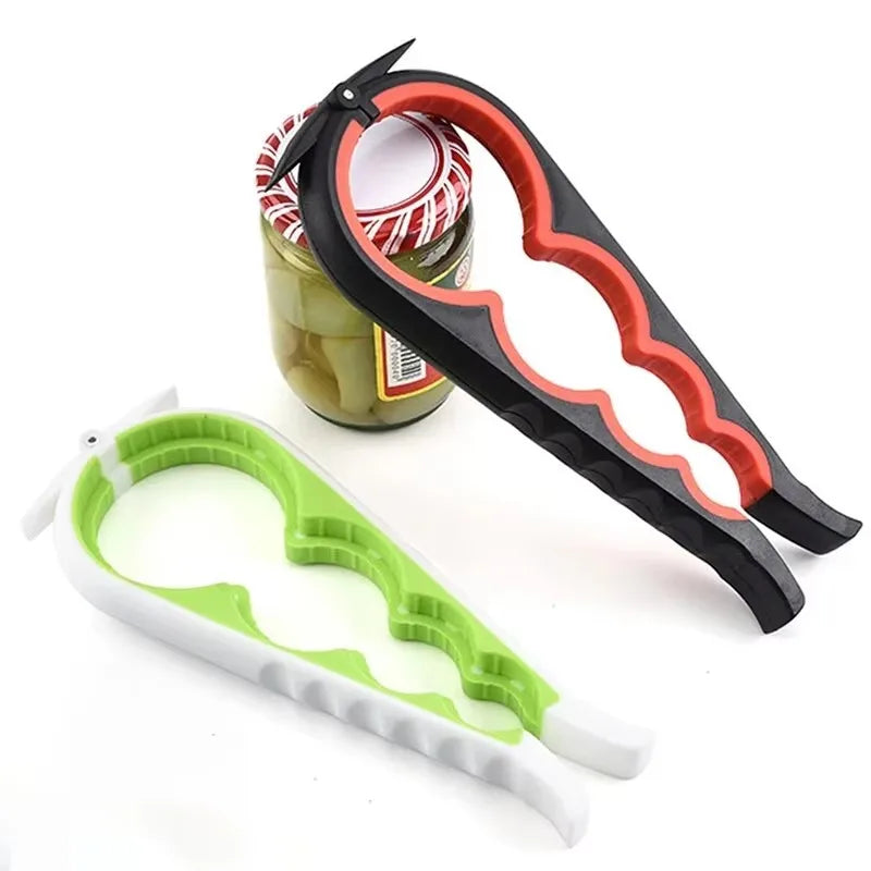 Multi-Functional 4-in-1 Can & Bottle Opener with Anti-Slip Handle, Durable Aluminum